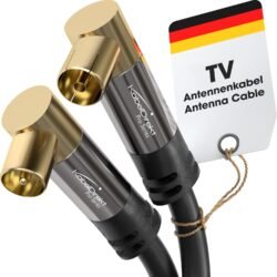 kabeldirekt 4k antenna cable, coaxial cable, tv cable 90&deg; angled &ndash; 12.5 m &ndash; tv cable digital & analogue &ndash; available item id 393