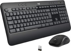 Home logitech k540e advanced combo wireless keyboard and 3 button ambidextrous scroll mouse unified nano usb open box
